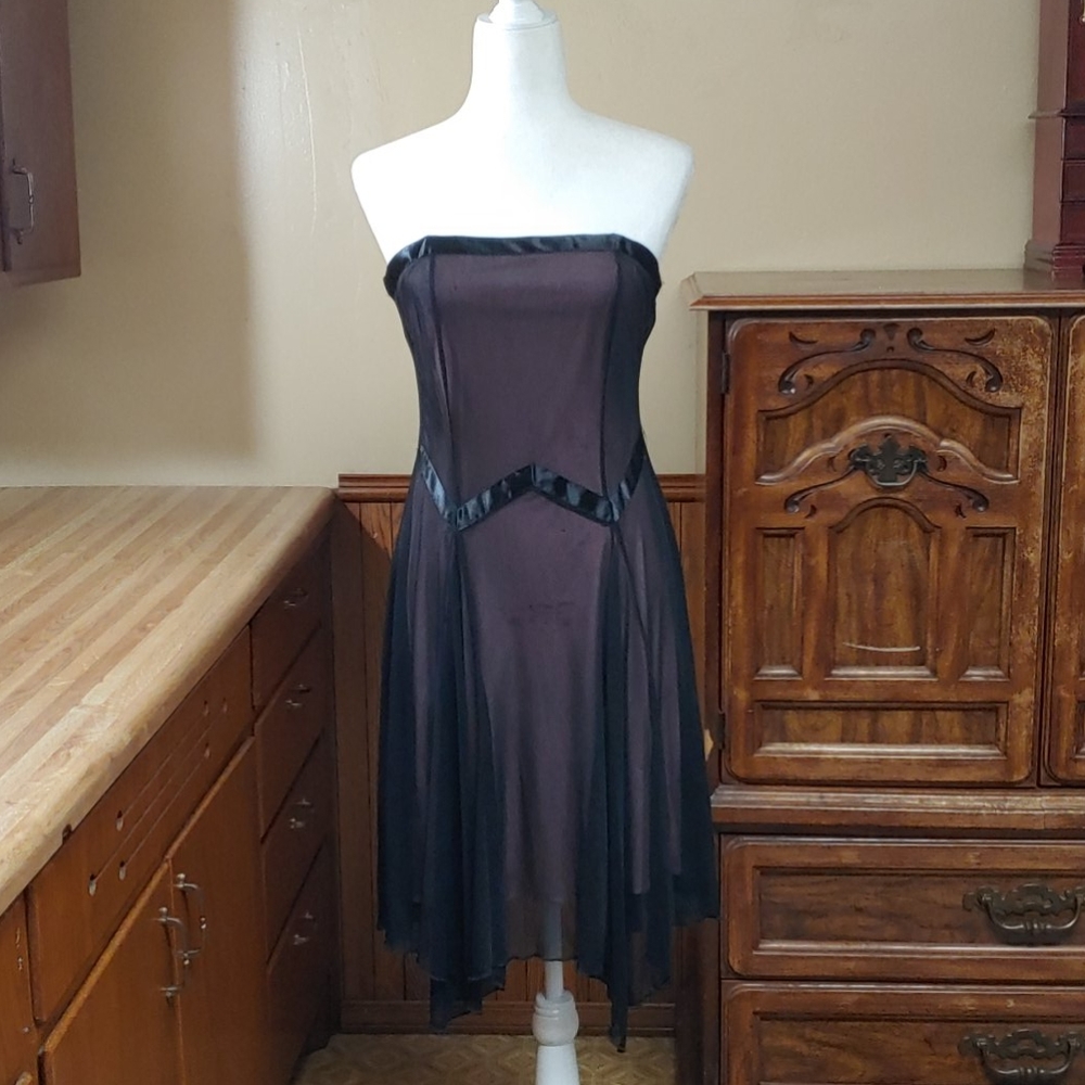 City Triangles Vintage Black Sheer Layer Dress M